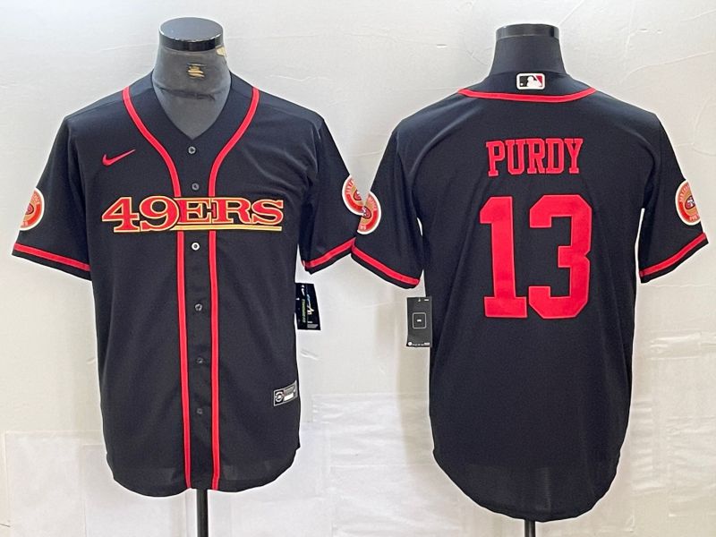 Men San Francisco 49ers 13 Purdy Black 2024 Nike Vapor Untouchable Co branded NFL Jersey style 1